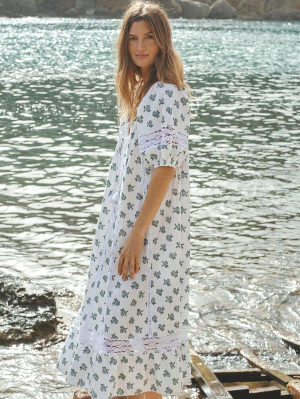🍒NWT🍒 SPELL FABLE BLOCK PRINTED MIDI DRESS